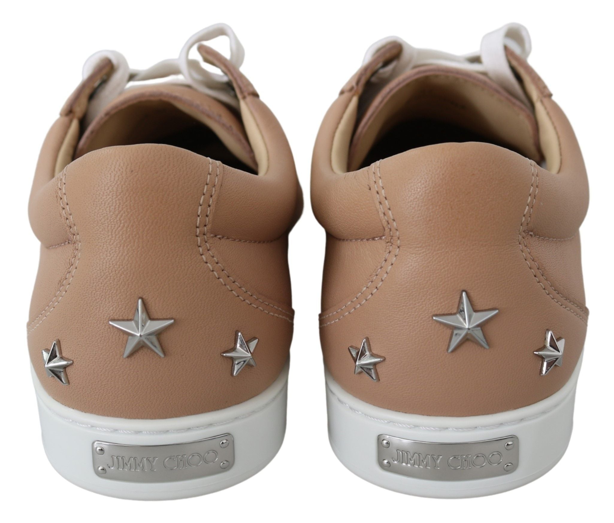 Sneakers en cuir de nappa rose poudré
