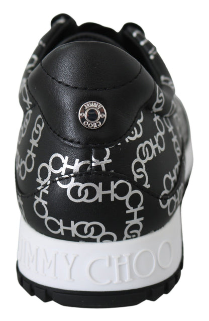Jimmy Choo Elegante schwarze und silberne Ledersneaker