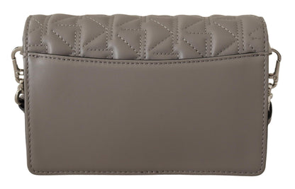 Karl Lagerfeld – Elegante Umhängetasche aus grauem Leder