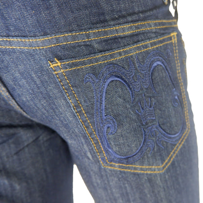 Cavalli Class – Elegante dunkelblaue Denim-Essentials