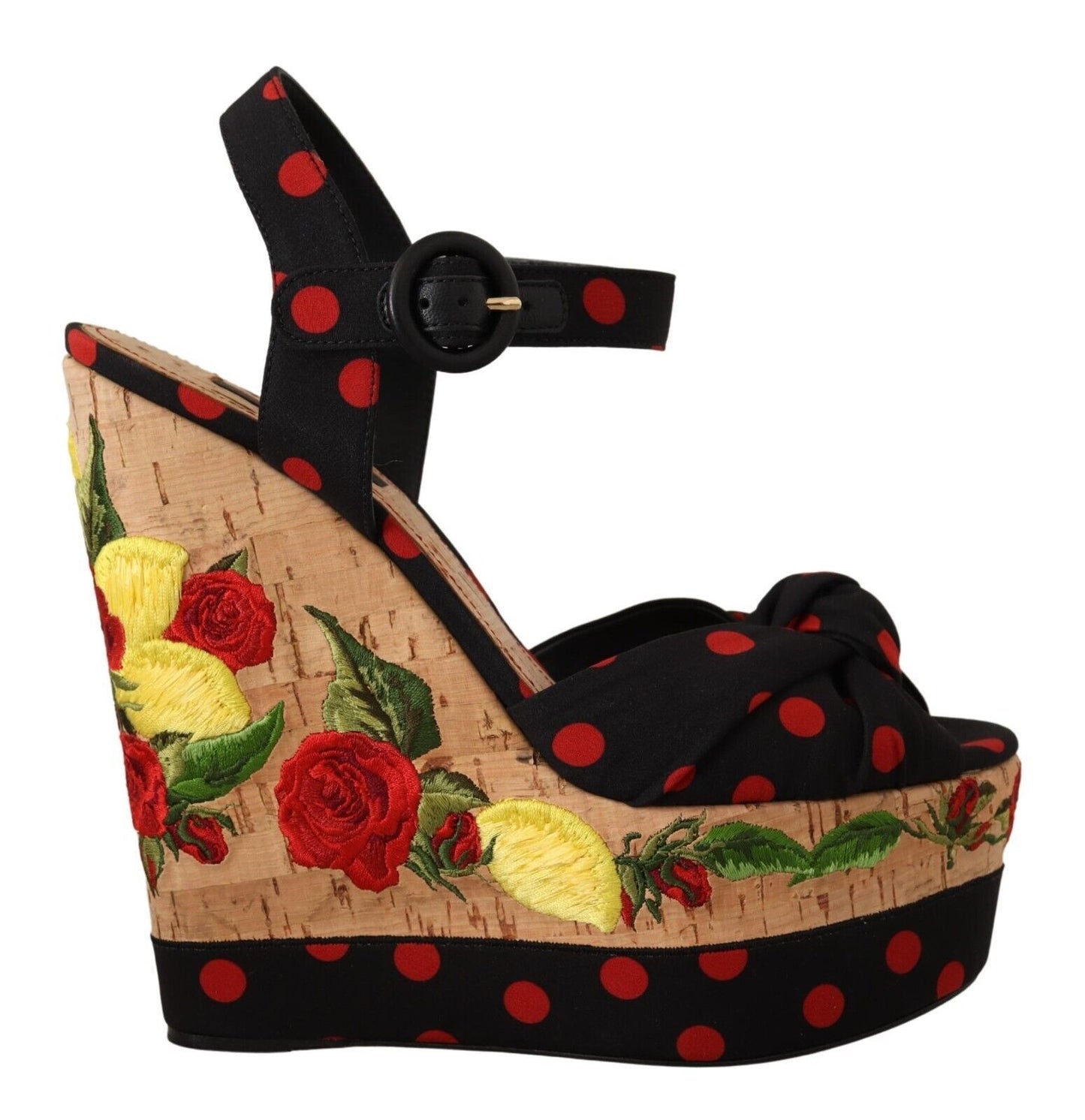 Sandales compensées multicolores Dolce &amp; Gabbana en charmeuse