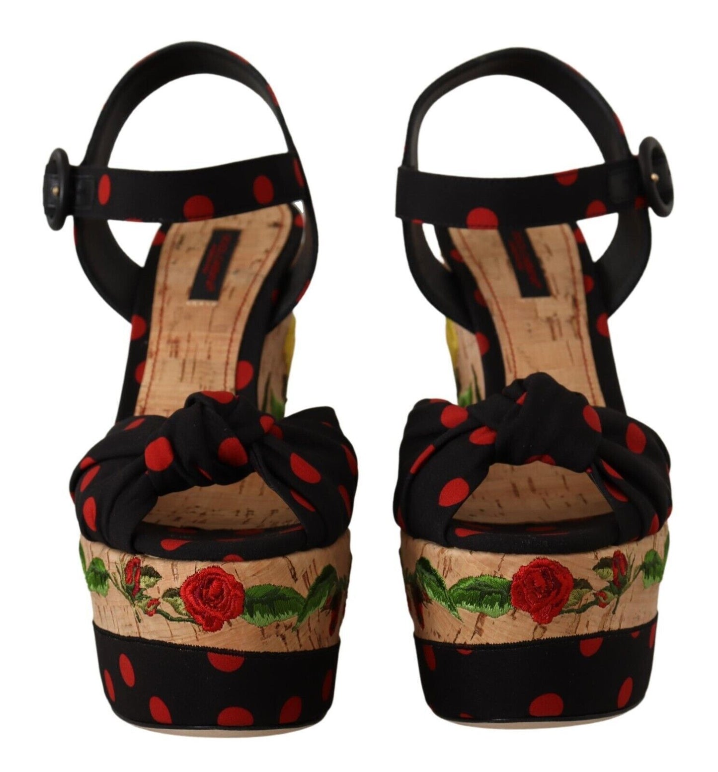 Sandales compensées multicolores Dolce &amp; Gabbana en charmeuse