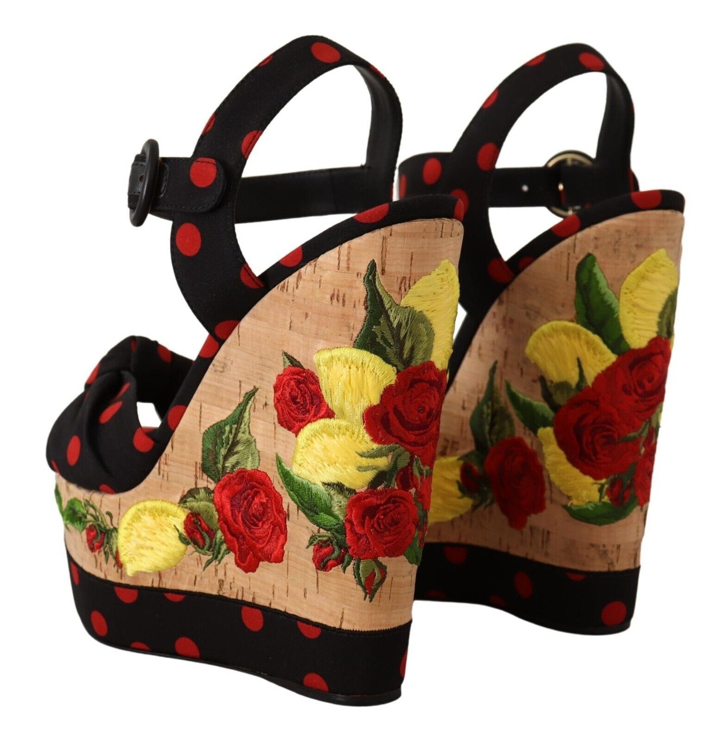 Sandales compensées multicolores Dolce &amp; Gabbana en charmeuse