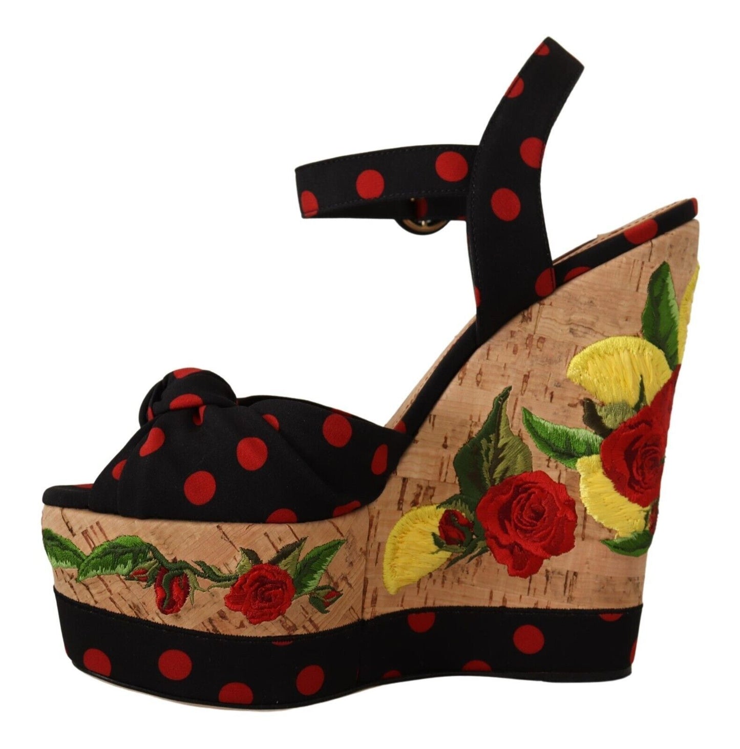 Sandales compensées multicolores Dolce &amp; Gabbana en charmeuse