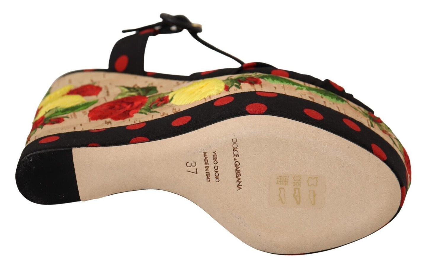 Sandales compensées multicolores Dolce &amp; Gabbana en charmeuse