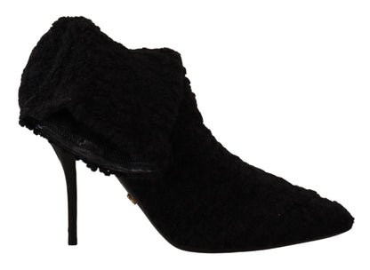 Bottes mi-mollet noires à talons aiguilles Dolce &amp; Gabbana pour femme