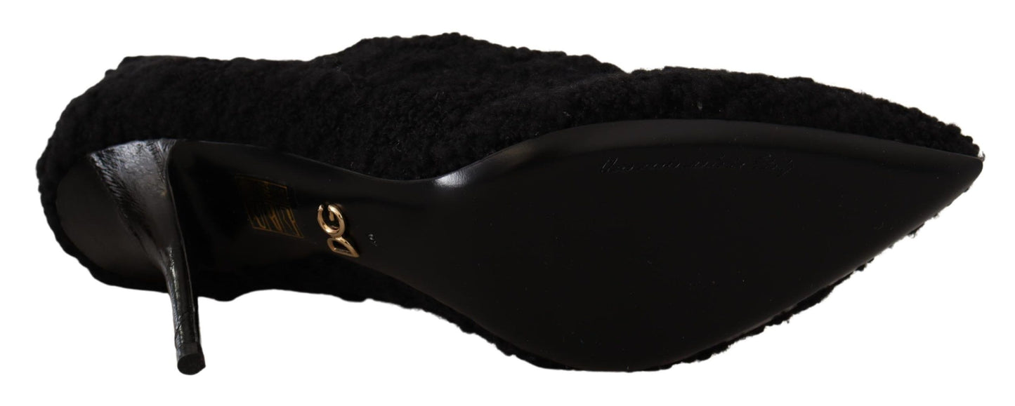 Bottes mi-mollet noires à talons aiguilles Dolce &amp; Gabbana pour femme