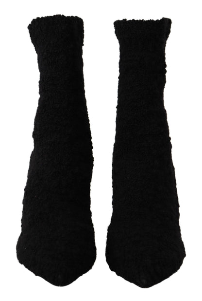 Bottes mi-mollet noires à talons aiguilles Dolce &amp; Gabbana pour femme