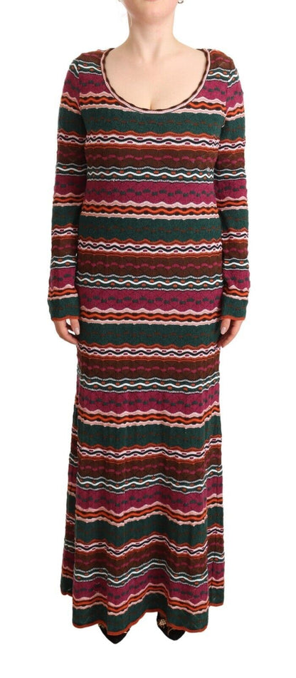 Missoni – Maxi-Etuikleid aus Wollstrick mit mehrfarbigen Streifen