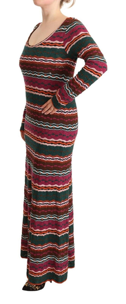 Missoni – Maxi-Etuikleid aus Wollstrick mit mehrfarbigen Streifen