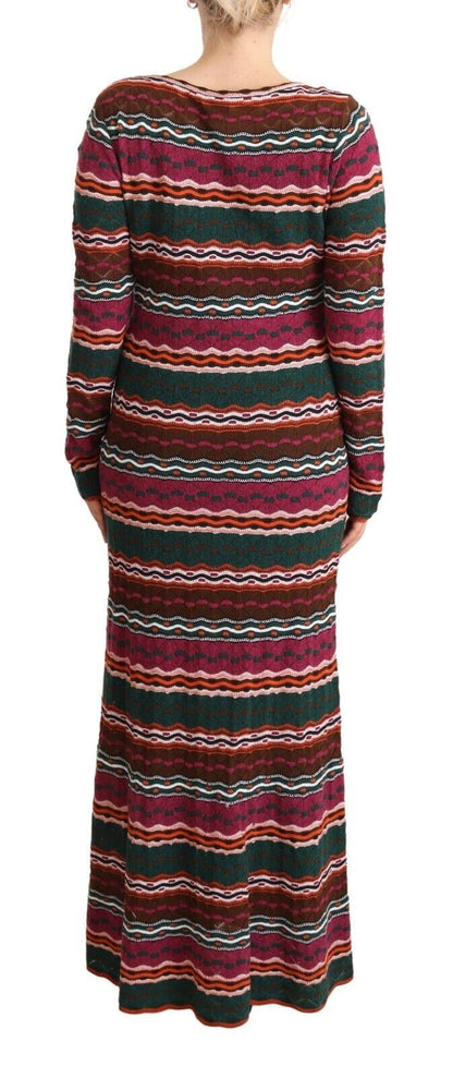 Missoni – Maxi-Etuikleid aus Wollstrick mit mehrfarbigen Streifen