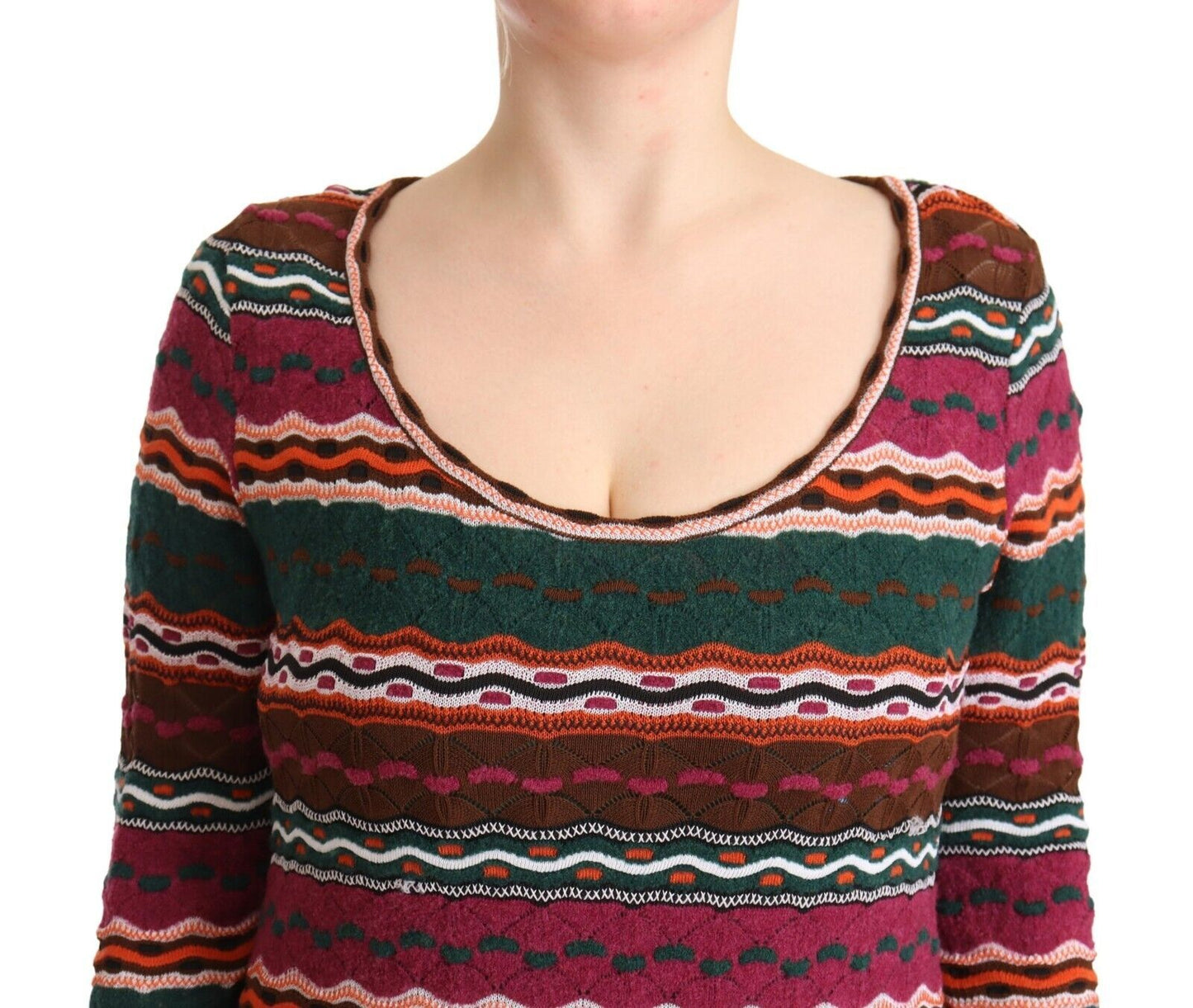 Missoni – Maxi-Etuikleid aus Wollstrick mit mehrfarbigen Streifen