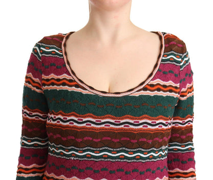 Missoni – Maxi-Etuikleid aus Wollstrick mit mehrfarbigen Streifen