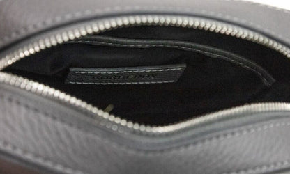 Petit sac à main bandoulière Burberry Thornton en cuir grainé gris avec logo en relief