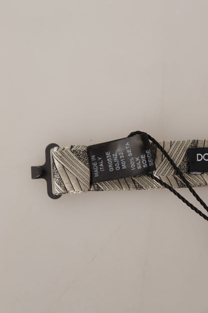 Nœud papillon papillon réglable gris 100 % soie Dolce &amp; Gabbana