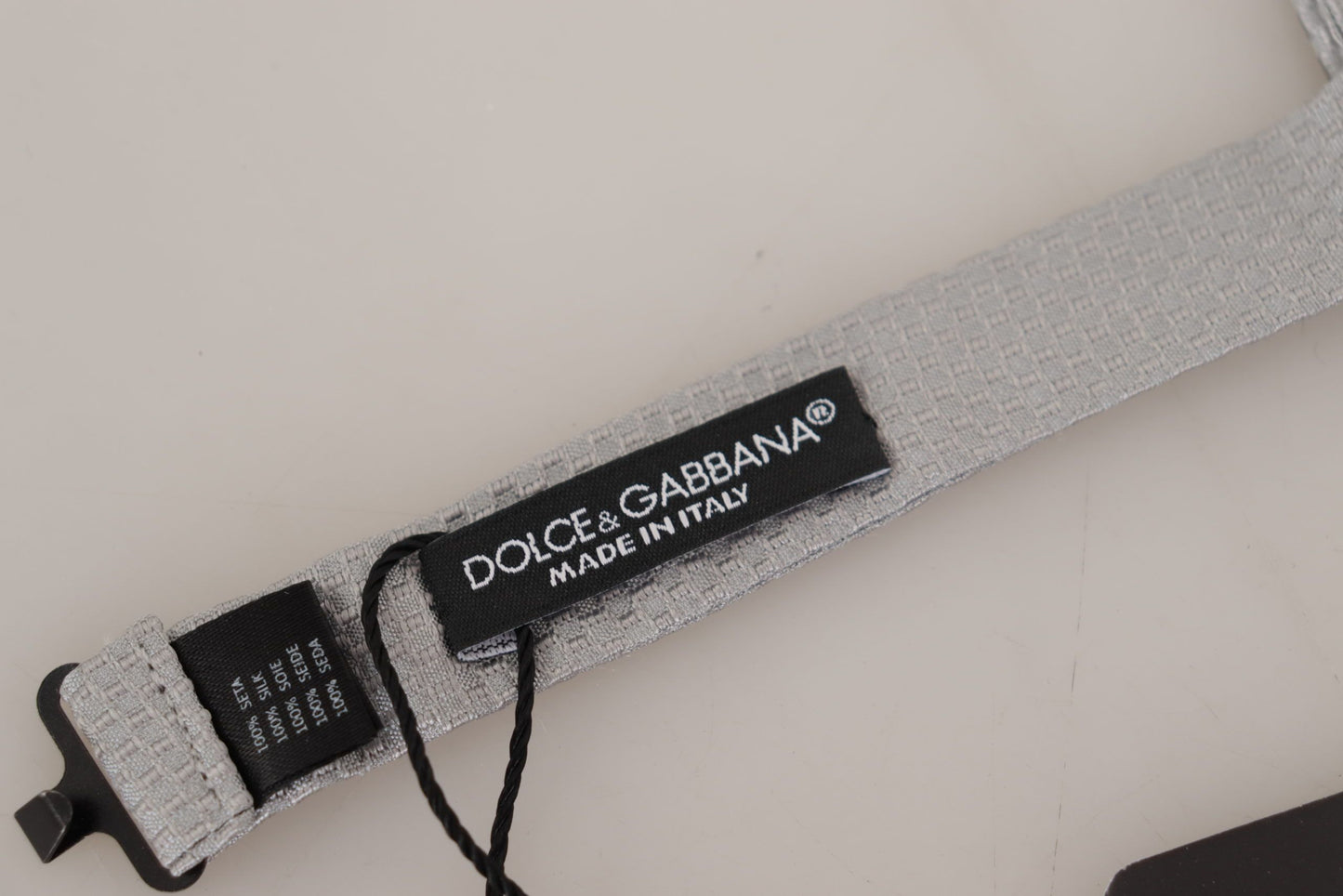Cravate papillon ajustable grise 100 % soie Dolce &amp; Gabbana
