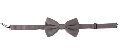 Dolce & Gabbana Gray 100% Silk Adjustable Neck Papillon Tie