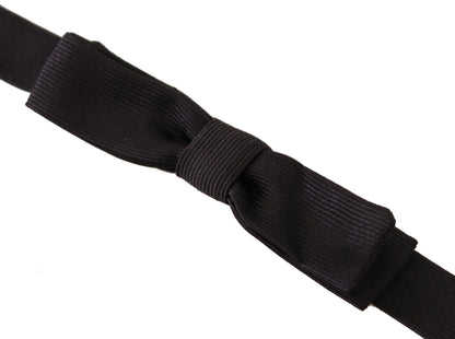 Dolce & Gabbana Black 100% Silk Adjustable Neck Papillon Tie