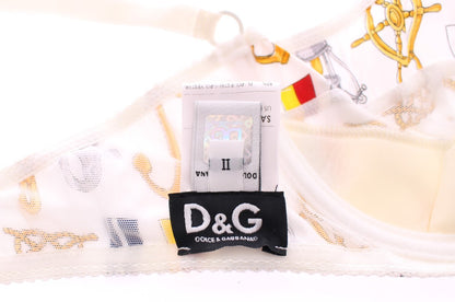 Dolce & Gabbana White Sailor Bra Panty Stretch Underwear