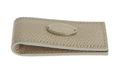 Dolce & Gabbana Beige Leather Magnet Money Clip