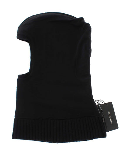 Bonnet écharpe à capuche en tricot noir à sequins Dolce &amp; Gabbana