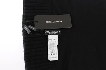 Bonnet écharpe à capuche en tricot noir à sequins Dolce &amp; Gabbana