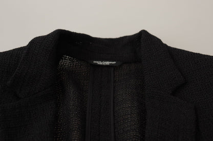 Blazer noir à simple boutonnage Dolce &amp; Gabbana pour homme