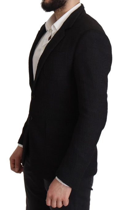Blazer noir à simple boutonnage Dolce &amp; Gabbana pour homme