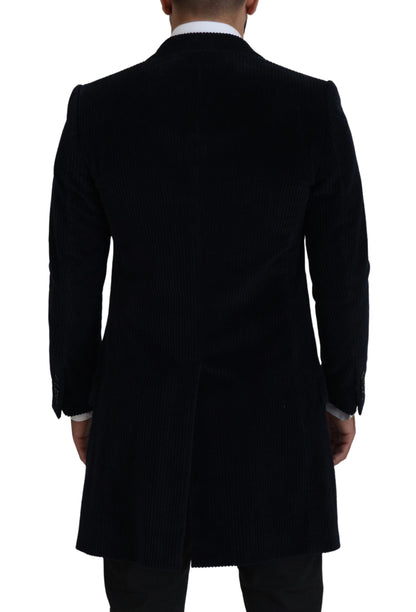 Dolce &amp; Gabbana Cardigan en coton noir Manteau long Veste pour homme