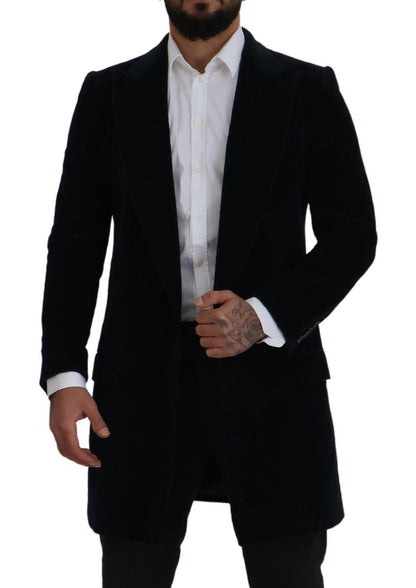 Dolce &amp; Gabbana Cardigan en coton noir Manteau long Veste pour homme