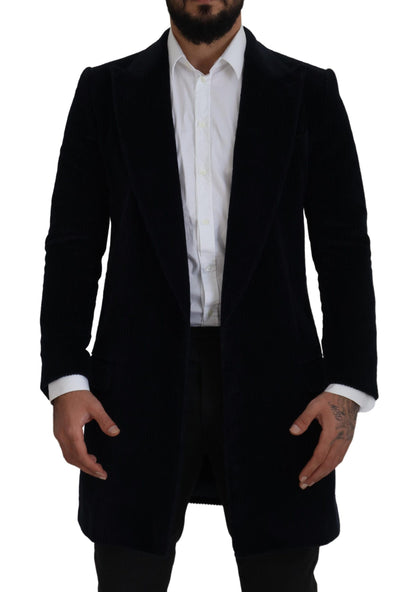 Dolce &amp; Gabbana Cardigan en coton noir Manteau long Veste pour homme