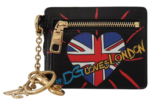 Porte-clés et porte-cartes Dolce &amp; Gabbana en cuir noir #DGLovesLondon