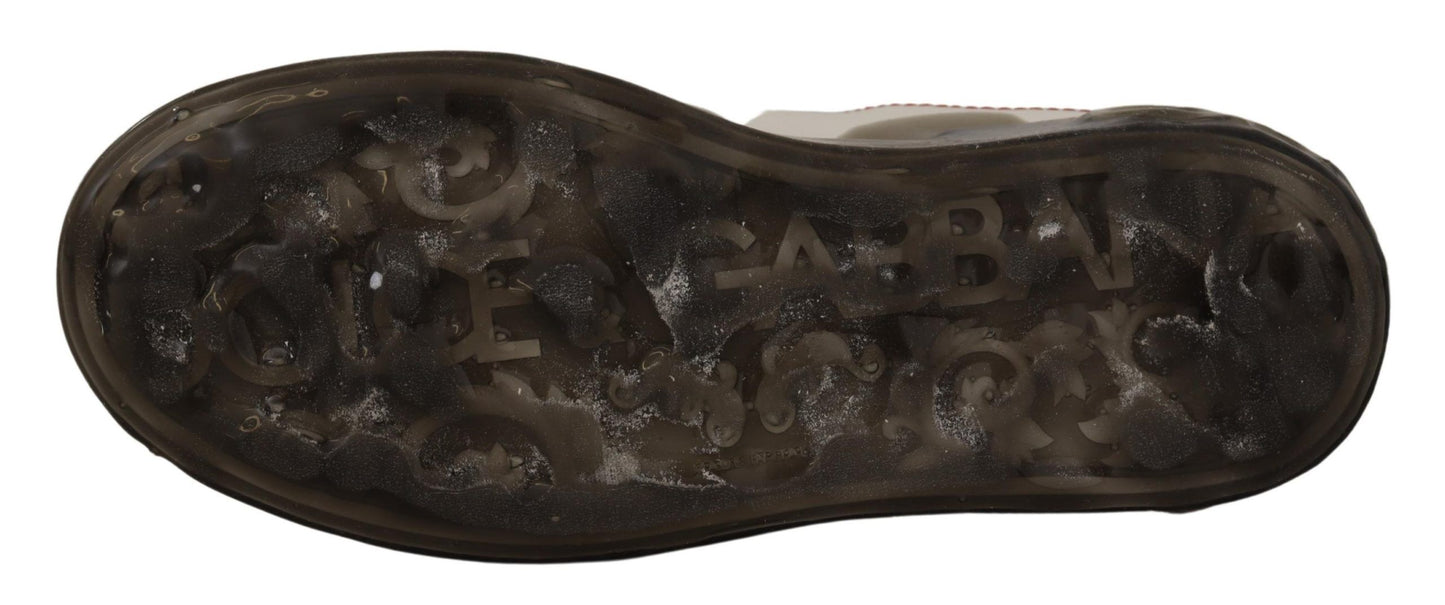 Chaussures en cuir blanc Dolce &amp; Gabbana pour femmes, baskets Portofino à logo