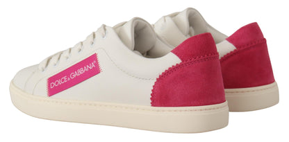 Baskets basses Dolce &amp; Gabbana en cuir blanc et rose pour femme