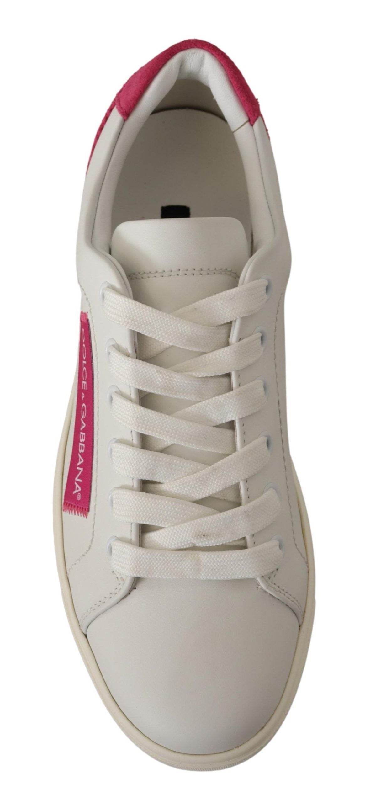 Baskets basses Dolce &amp; Gabbana en cuir blanc et rose pour femme