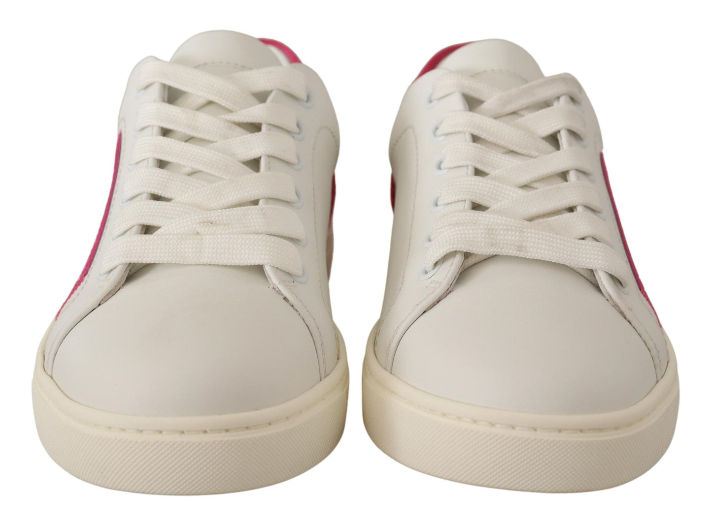 Baskets basses Dolce &amp; Gabbana en cuir blanc et rose pour femme