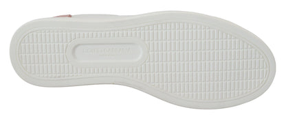 Baskets basses Dolce &amp; Gabbana en cuir blanc et rose