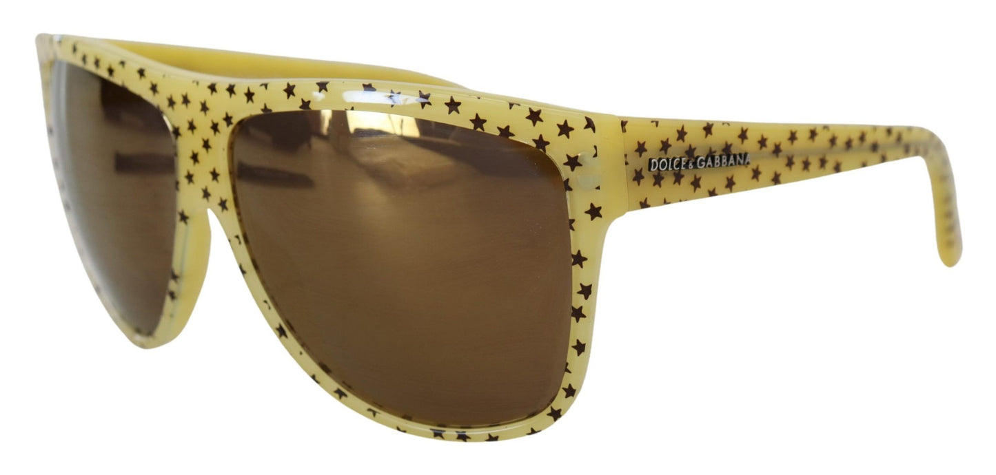 Lunettes de soleil carrées Dolce &amp; Gabbana en acétate à étoiles jaunes DG4125