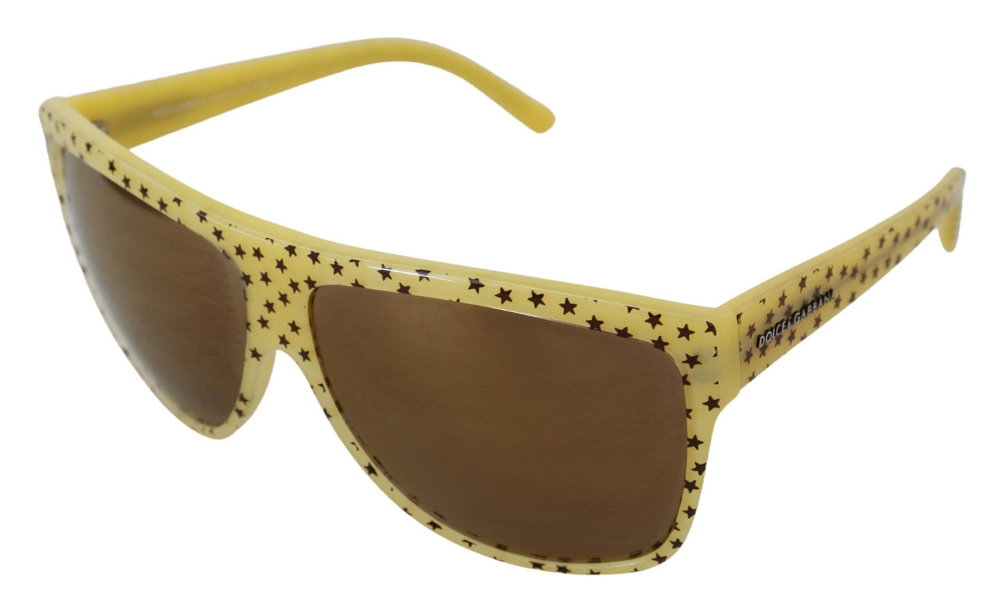 Lunettes de soleil carrées Dolce &amp; Gabbana en acétate à étoiles jaunes DG4125