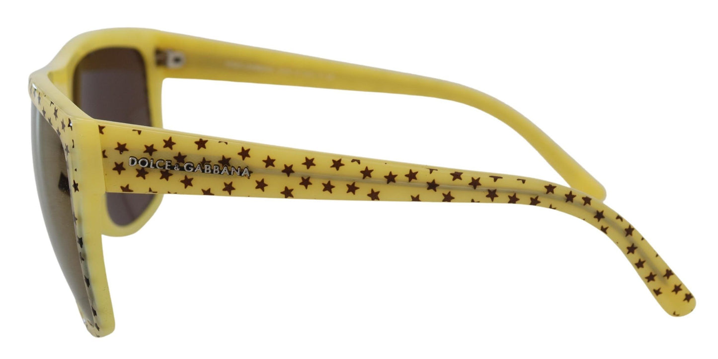 Lunettes de soleil carrées Dolce &amp; Gabbana en acétate à étoiles jaunes DG4125