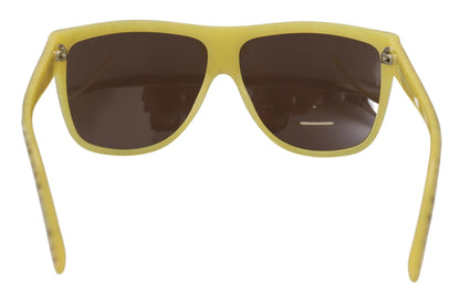 Lunettes de soleil carrées Dolce &amp; Gabbana en acétate à étoiles jaunes DG4125