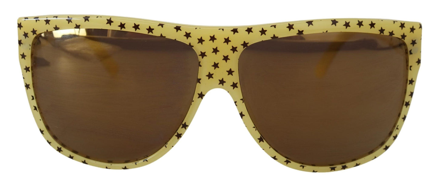 Lunettes de soleil carrées Dolce &amp; Gabbana en acétate à étoiles jaunes DG4125