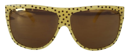 Lunettes de soleil carrées Dolce &amp; Gabbana en acétate à étoiles jaunes DG4125