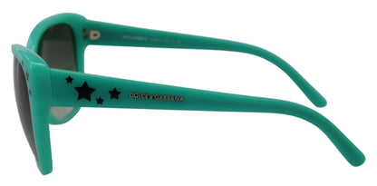 Lunettes de soleil carrées en acétate Dolce &amp; Gabbana Green Stars DG4124