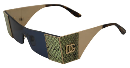 Lunettes de soleil rectangulaires Dolce &amp; Gabbana en métal doré DG2263
