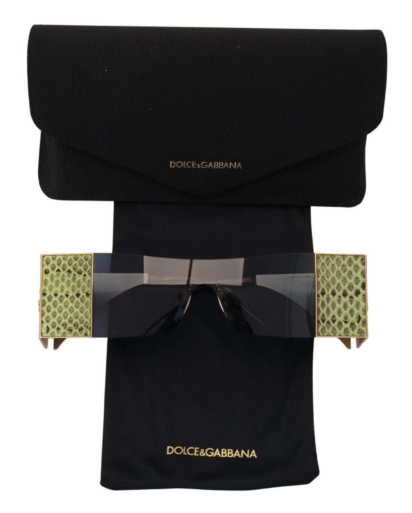 Lunettes de soleil rectangulaires Dolce &amp; Gabbana en métal doré DG2263