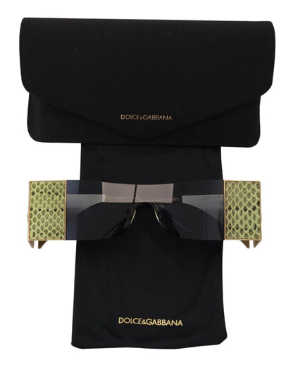 Lunettes de soleil rectangulaires Dolce &amp; Gabbana en métal doré DG2263
