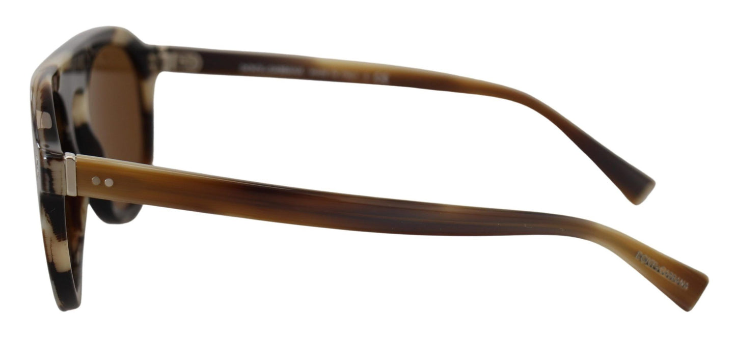 Lunettes de soleil ovales à monture intégrale Dolce &amp; Gabbana DG4306, marron écaille de tortue