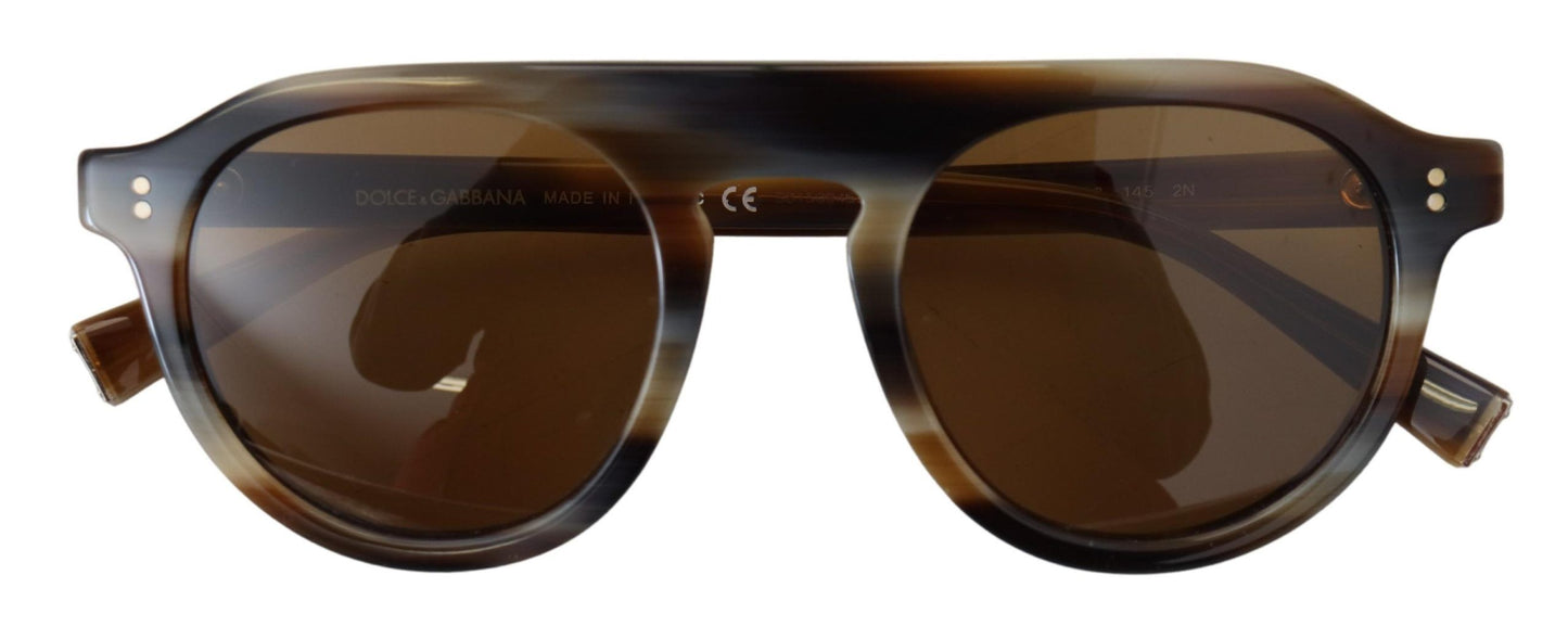 Lunettes de soleil ovales à monture intégrale Dolce &amp; Gabbana DG4306, marron écaille de tortue