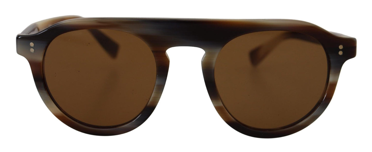 Lunettes de soleil ovales à monture intégrale Dolce &amp; Gabbana DG4306, marron écaille de tortue